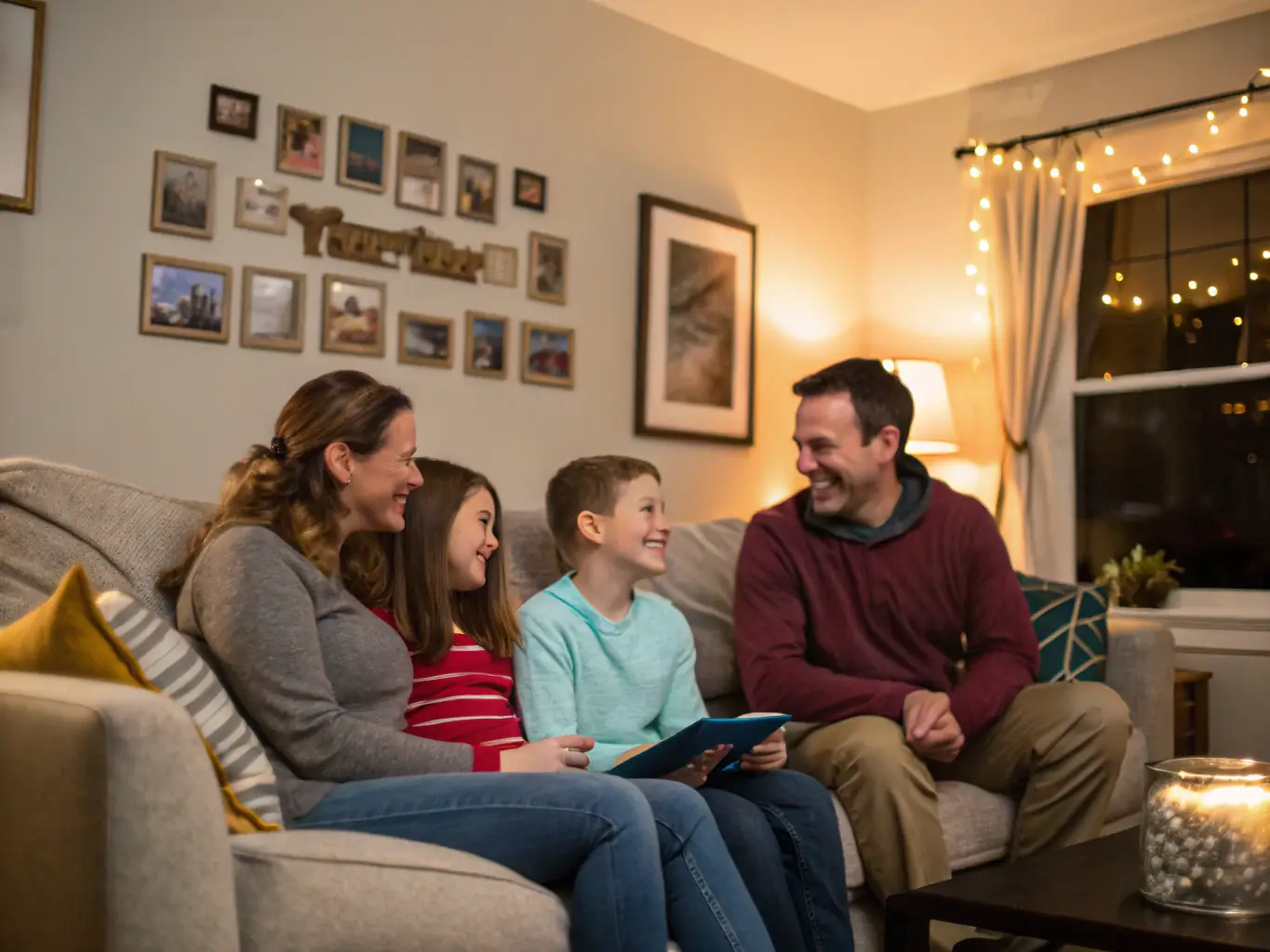 A family happily gathered, representing legacy planning and the transfer of wealth to future generations.