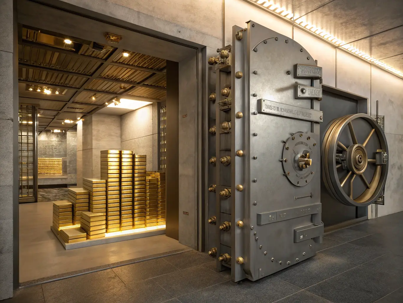 A secure vault with gold bars and important documents, symbolizing asset protection and financial security.
