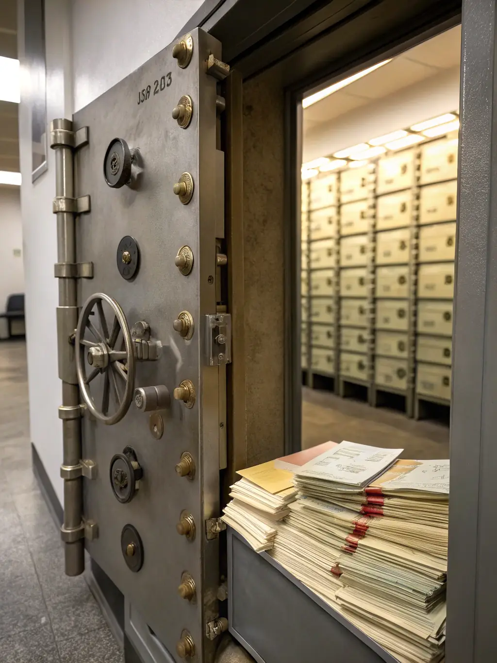 A secure vault with gold bars and documents, symbolizing asset protection and the safeguarding of wealth through strategic insurance solutions offered by Alta Vida Capitol.