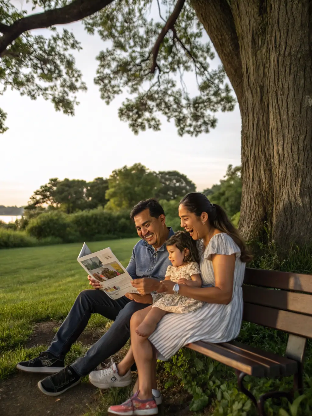 A serene image of a family enjoying a picnic in a park, symbolizing the peace of mind that life insurance provides.